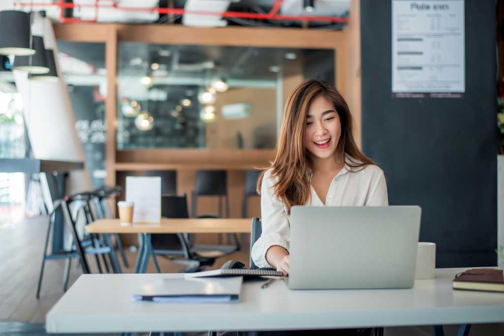 Woman on computer