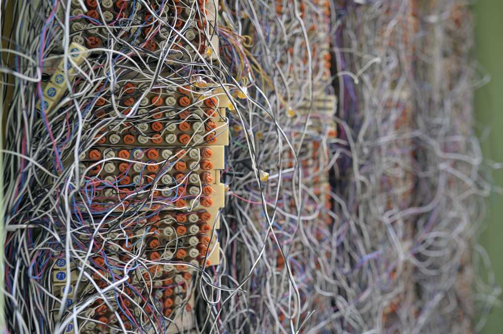 messy wires on wall